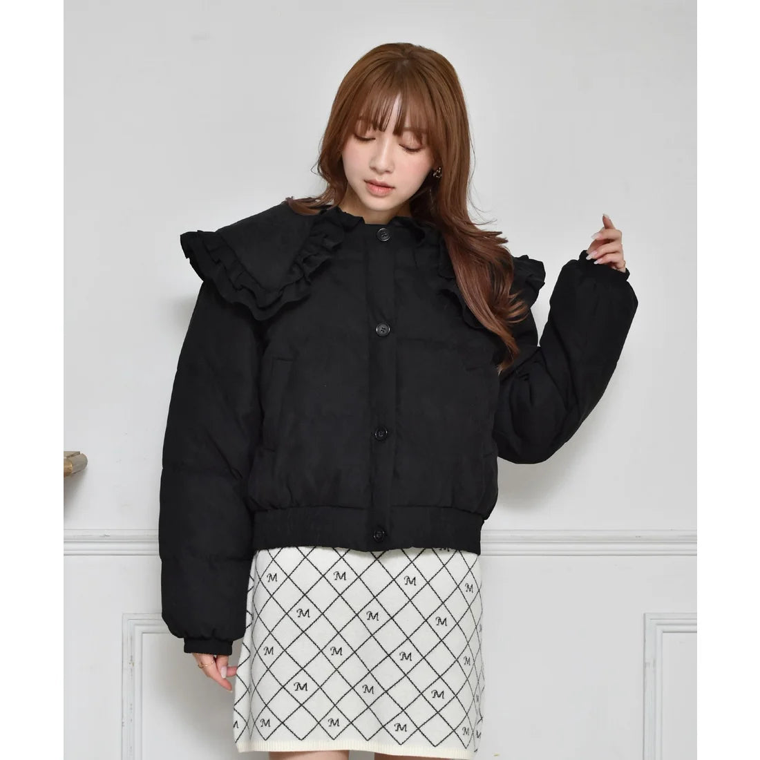 ems excite Ruffle大領子夾綿外套 [OT206]