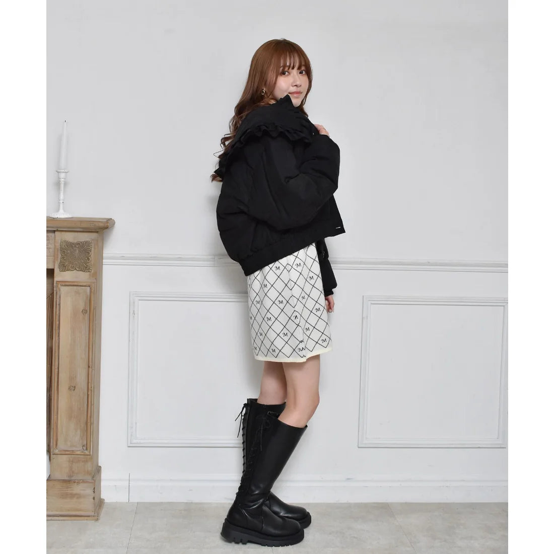 ems excite Ruffle大領子夾綿外套 [OT206]