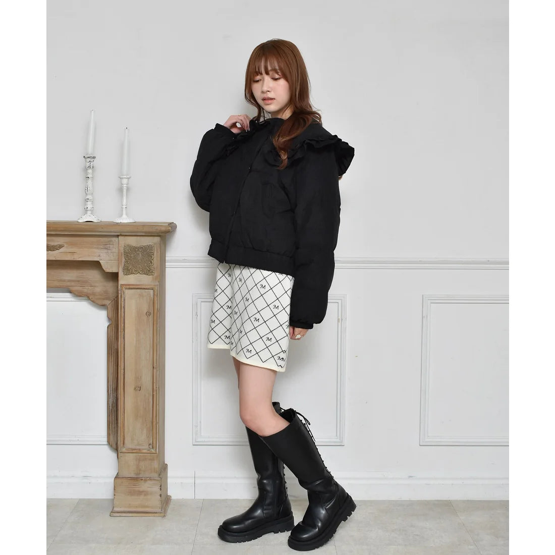 ems excite Ruffle大領子夾綿外套 [OT206]