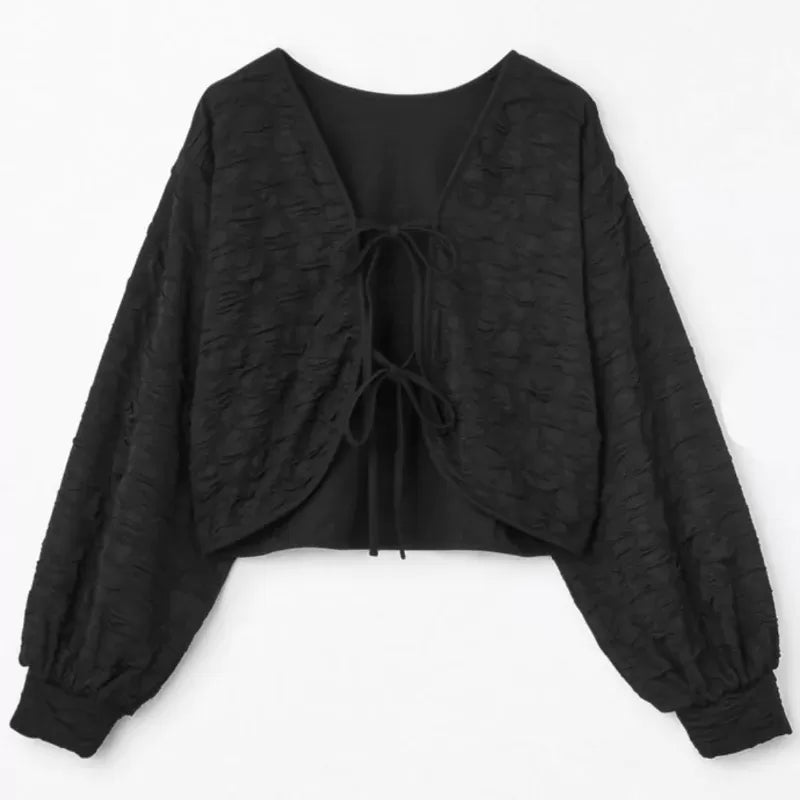 前後2WAY綁帶蝴蝶結上外套 [OT29]