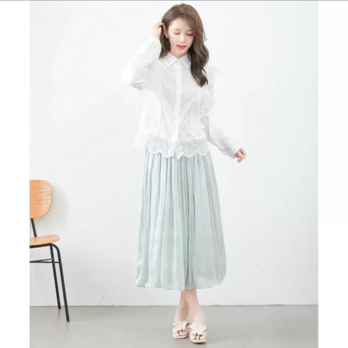 透明感長裙 2色 [BT58]