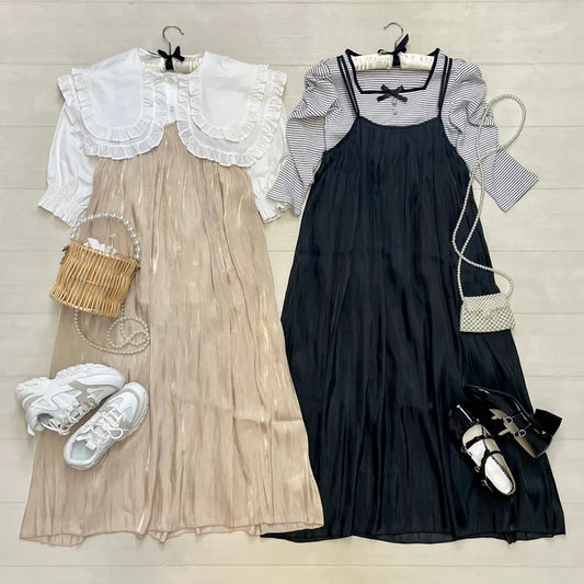 Newlyme 雙面吊帶背心連身裙 2色 [OP302]