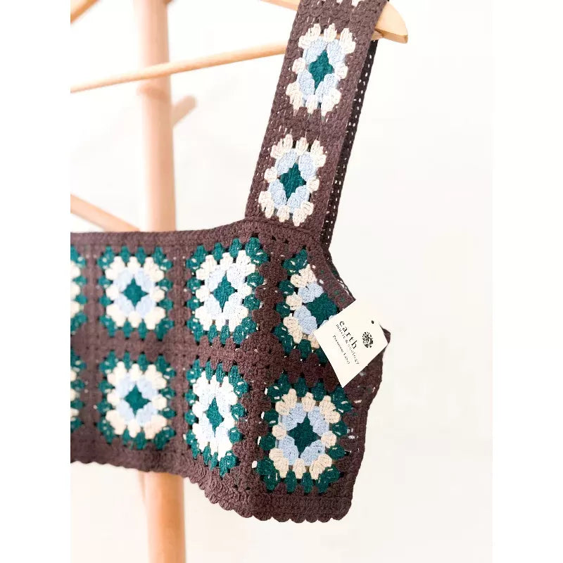 earth music & ecology 方形鉤針花卉吊帶上衣 [TP23]