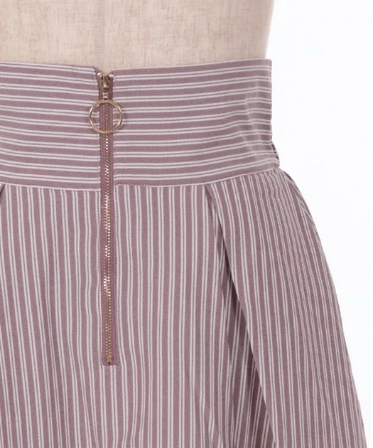 axes femme條紋蕾絲拉鍊半身裙 2色 [BT295]