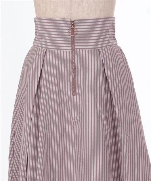 axes femme條紋蕾絲拉鍊半身裙 2色 [BT295]