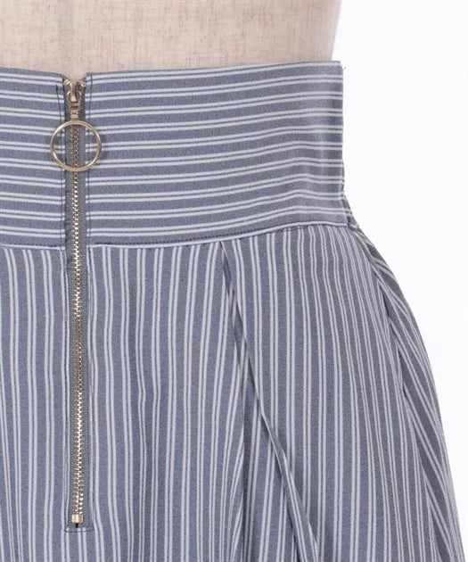 axes femme條紋蕾絲拉鍊半身裙 2色 [BT295]