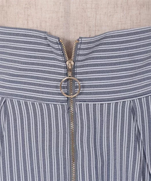 axes femme條紋蕾絲拉鍊半身裙 2色 [BT295]