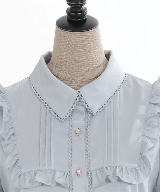 axes femme 荷葉邊束腰泡泡下擺連身裙 2色 [OP341]