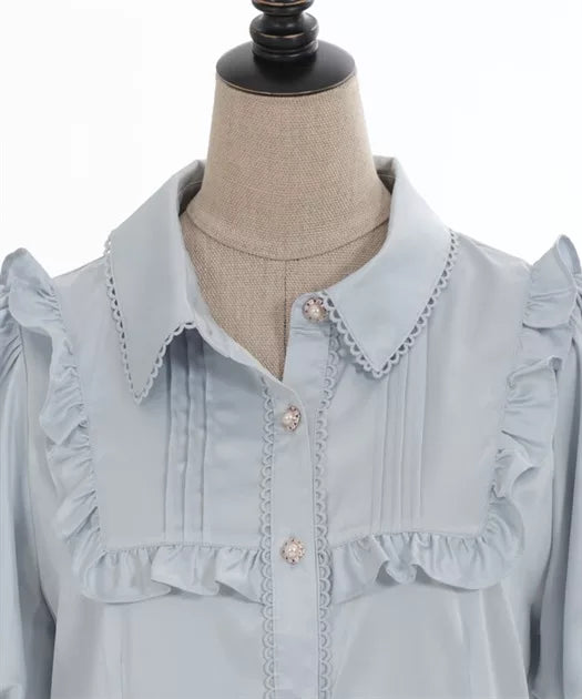 axes femme 荷葉邊束腰泡泡下擺連身裙 2色 [OP341]