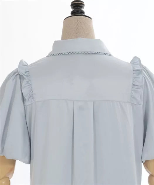 axes femme 荷葉邊束腰泡泡下擺連身裙 2色 [OP341]