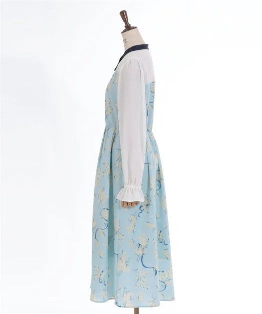 axes femme 交叉繫帶含羞草小黃花連身裙 [OP335]