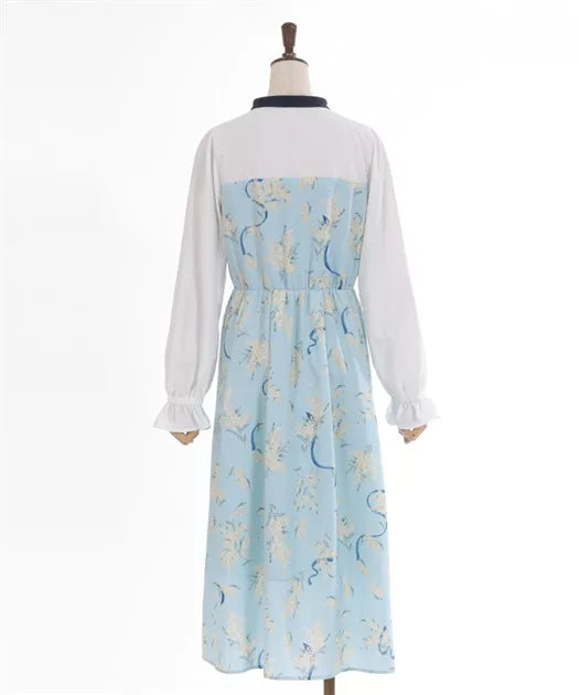 axes femme 交叉繫帶含羞草小黃花連身裙 [OP335]