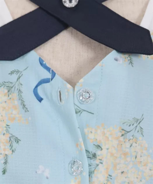 axes femme 交叉繫帶含羞草小黃花連身裙 [OP335]