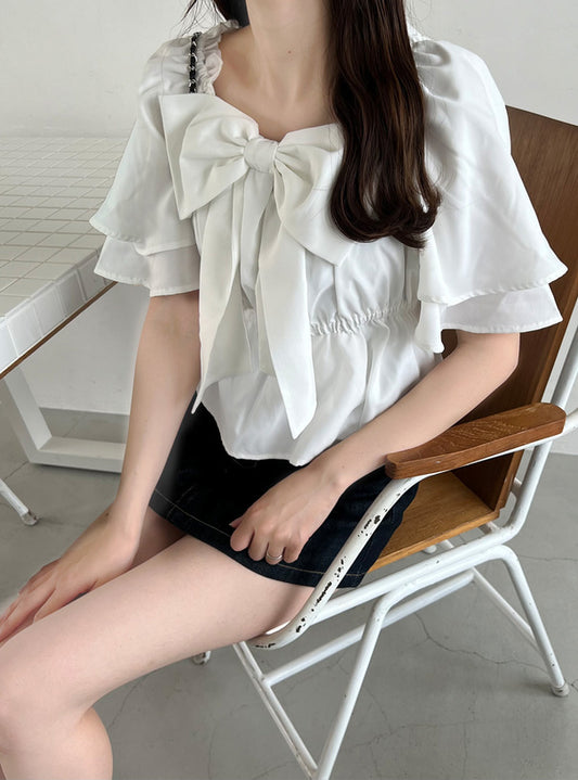 GRL 2way大蝴蝶結荷葉邊上衣 2色 [TP285]