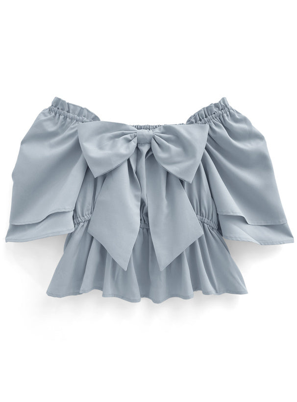 GRL 2way大蝴蝶結荷葉邊上衣 2色 [TP285]