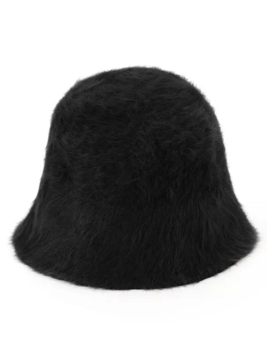 GRL 黑色毛茸茸桶帽 [HT212]