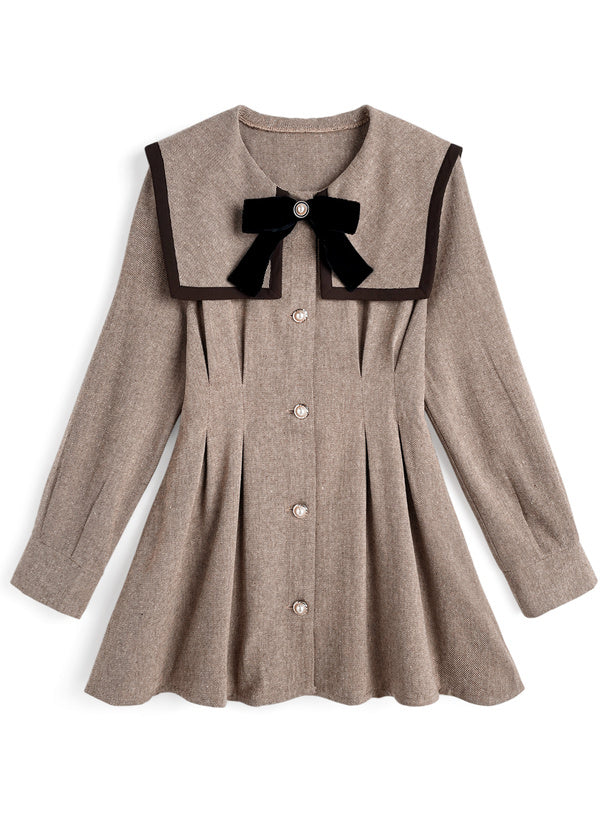 GRL 蝴蝶結大領子連身裙 2色 [OP0220]