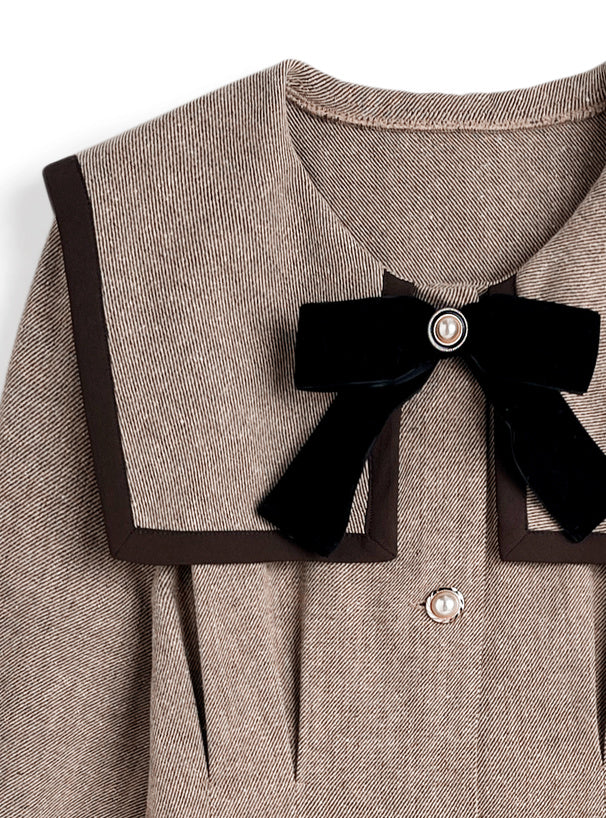 GRL 蝴蝶結大領子連身裙 2色 [OP0220]