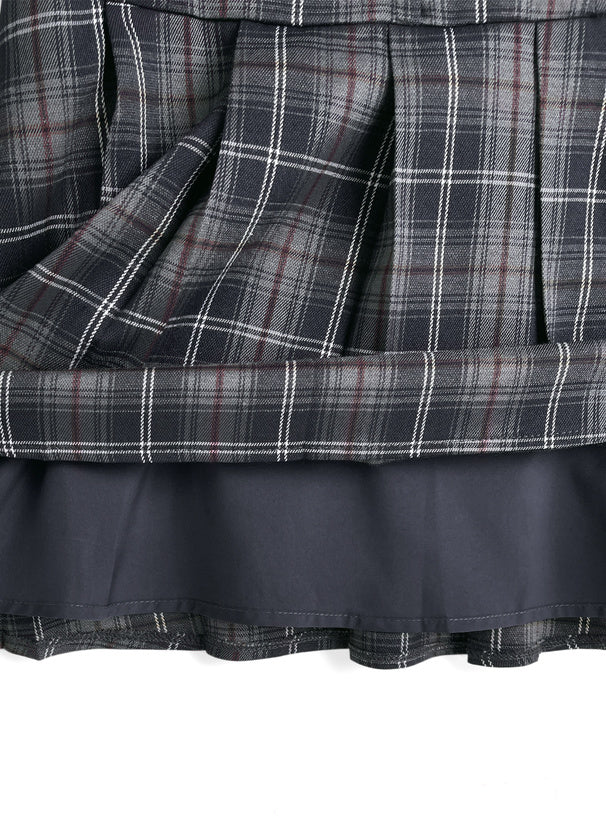 GRL 蝴蝶結格紋連身裙 [OP0217]