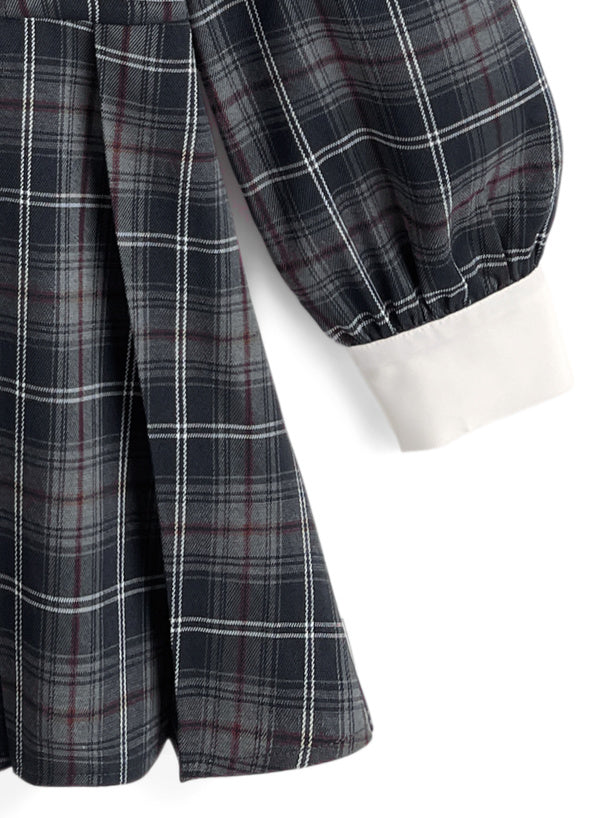 GRL 蝴蝶結格紋連身裙 [OP0217]