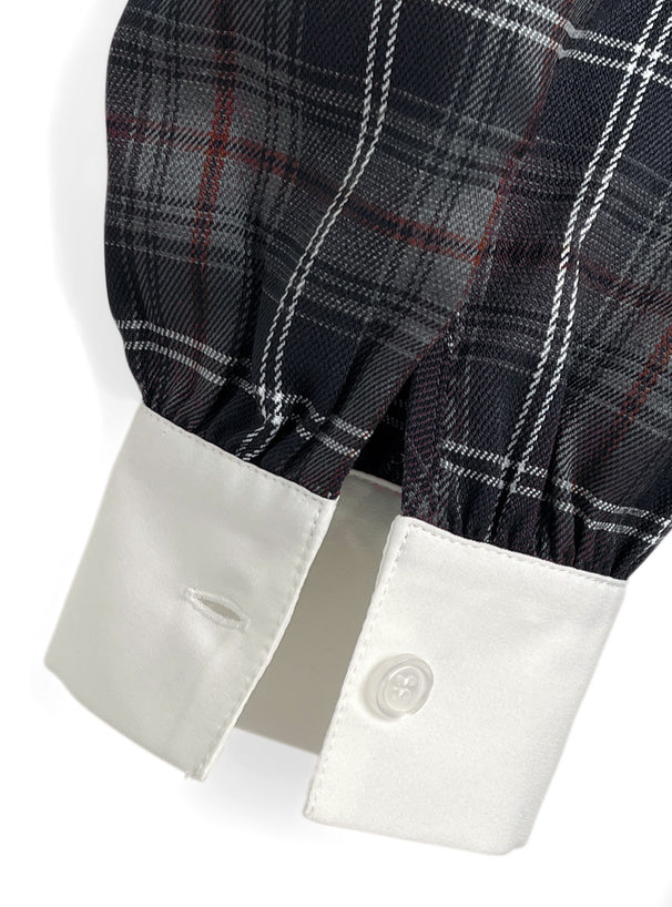 GRL 蝴蝶結格紋連身裙 [OP0217]