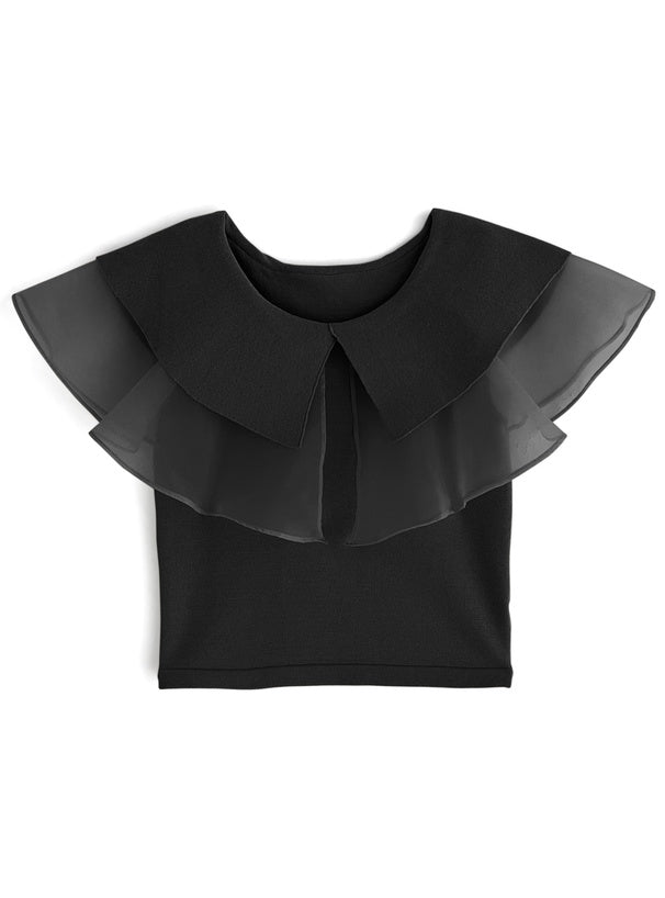 GRL 薄紗大領無袖針織上衣 3色 [TP070]