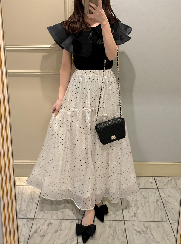 GRL 薄紗大領無袖針織上衣 3色 [TP070]