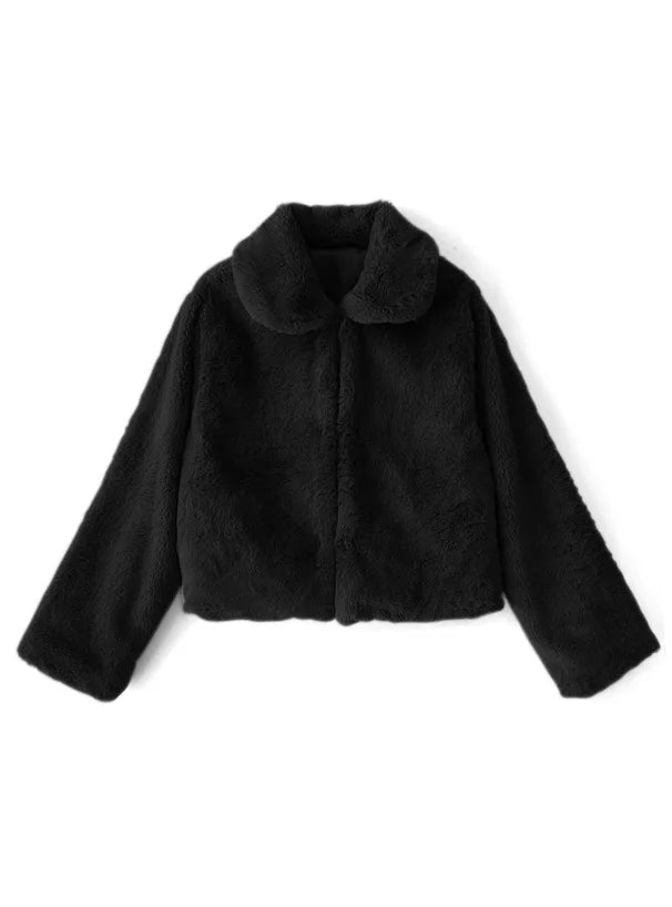 GRL 毛茸茸短款外套 4色 [OT0138]