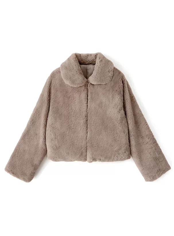 GRL 毛茸茸短款外套 4色 [OT0138]