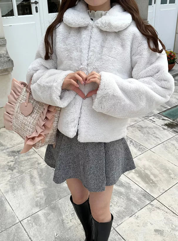 GRL 毛茸茸短款外套 4色 [OT0138]