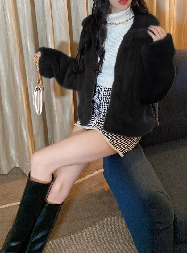 GRL 毛茸茸短款外套 4色 [OT0138]