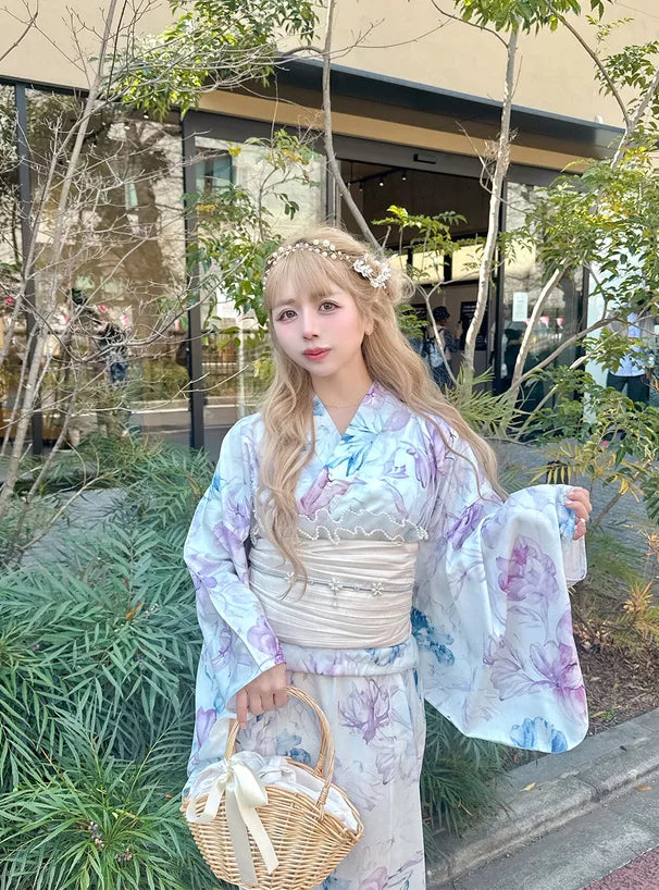 GRL 2way水彩風花卉浴衣 3件組 [YKT11]