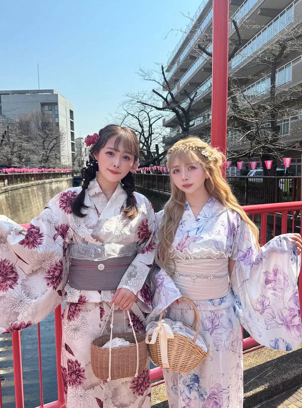 GRL 2way水彩風花卉浴衣 3件組 [YKT11]