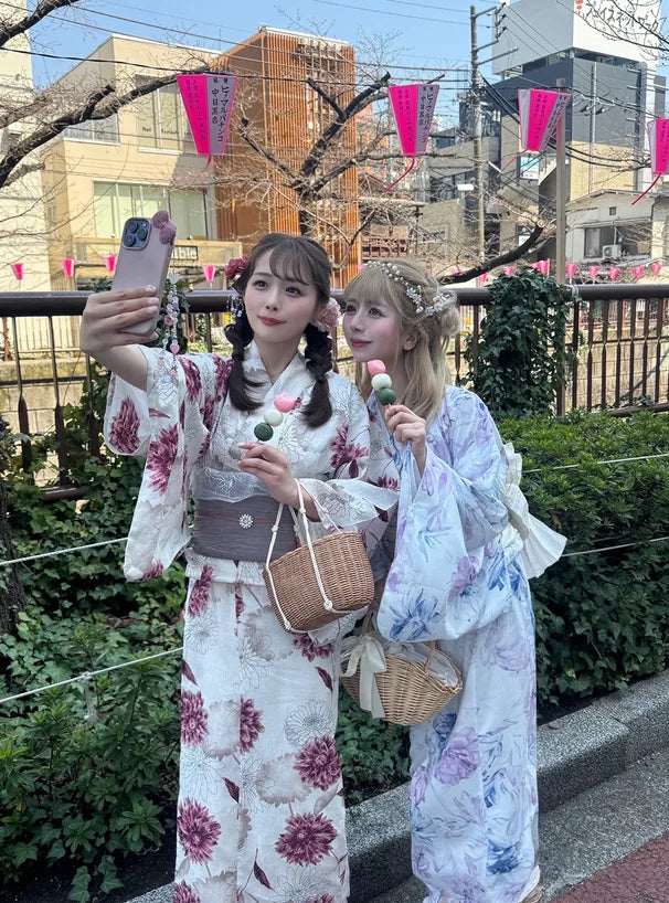 GRL 2way水彩風花卉浴衣 3件組 [YKT11]