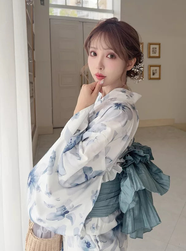 GRL 2way淡藍色水彩花卉 3件組 [YKT03]