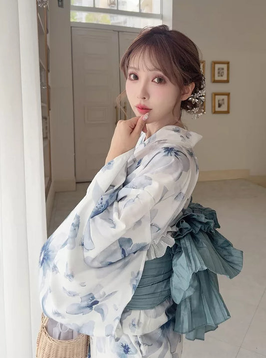 GRL 2way淡藍色水彩花卉 3件組 [YKT03]