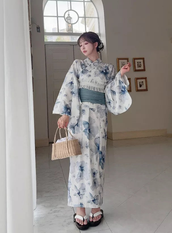 GRL 2way淡藍色水彩花卉 3件組 [YKT03]