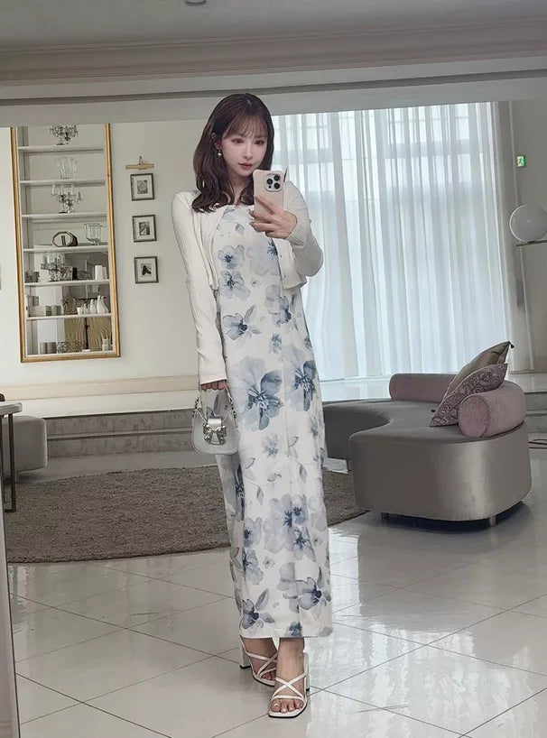 GRL 2way淡藍色水彩花卉 3件組 [YKT03]