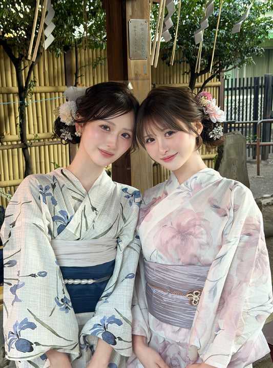 GRL 2way 粉色花卉浴衣 3件組 [YKT17]