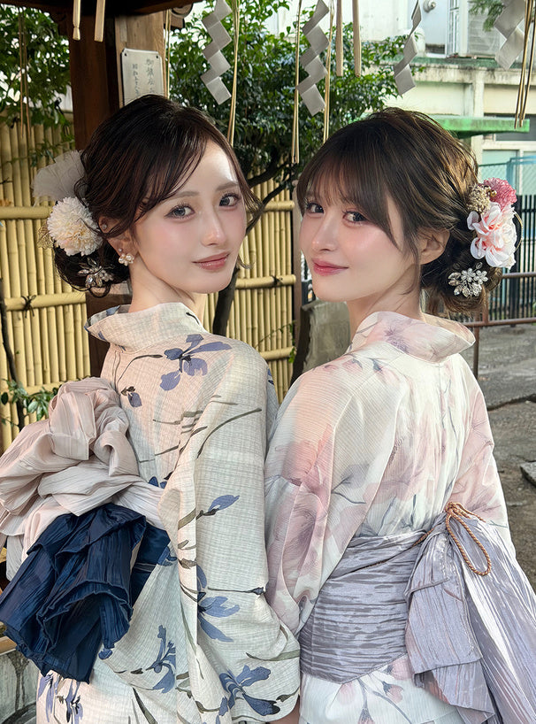 GRL 2way 粉色花卉浴衣 3件組 [YKT17]