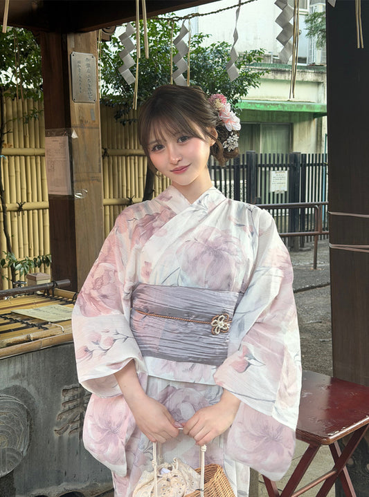 GRL 2way 粉色花卉浴衣 3件組 [YKT17]