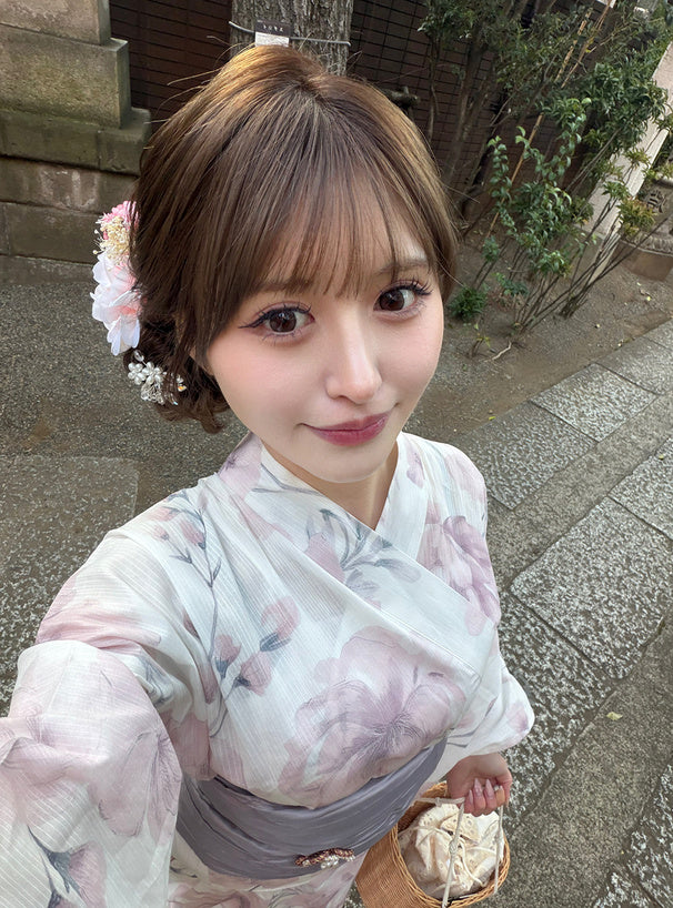 GRL 2way 粉色花卉浴衣 3件組 [YKT17]