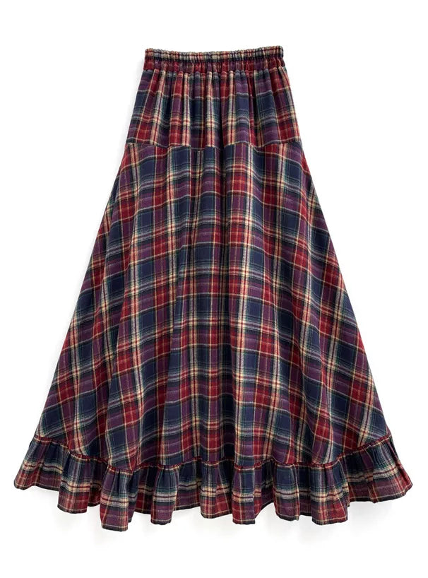 GRL 格子前開叉Ruffle邊魚尾裙 [BT0141]