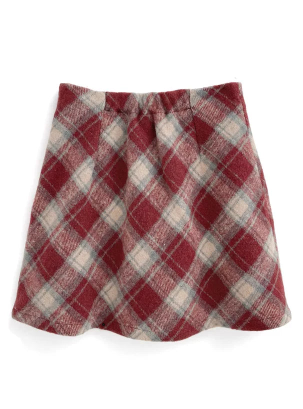 GRL 斜紋格紋絨布短裙 [BT0139]