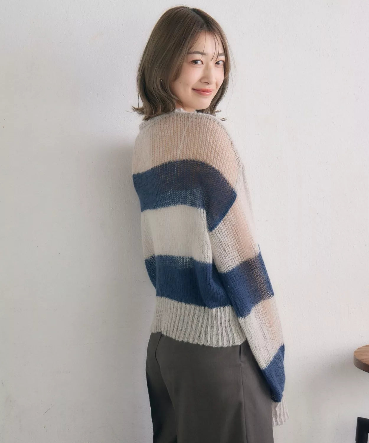 retro girl 橫間針織上衣 [TP363]