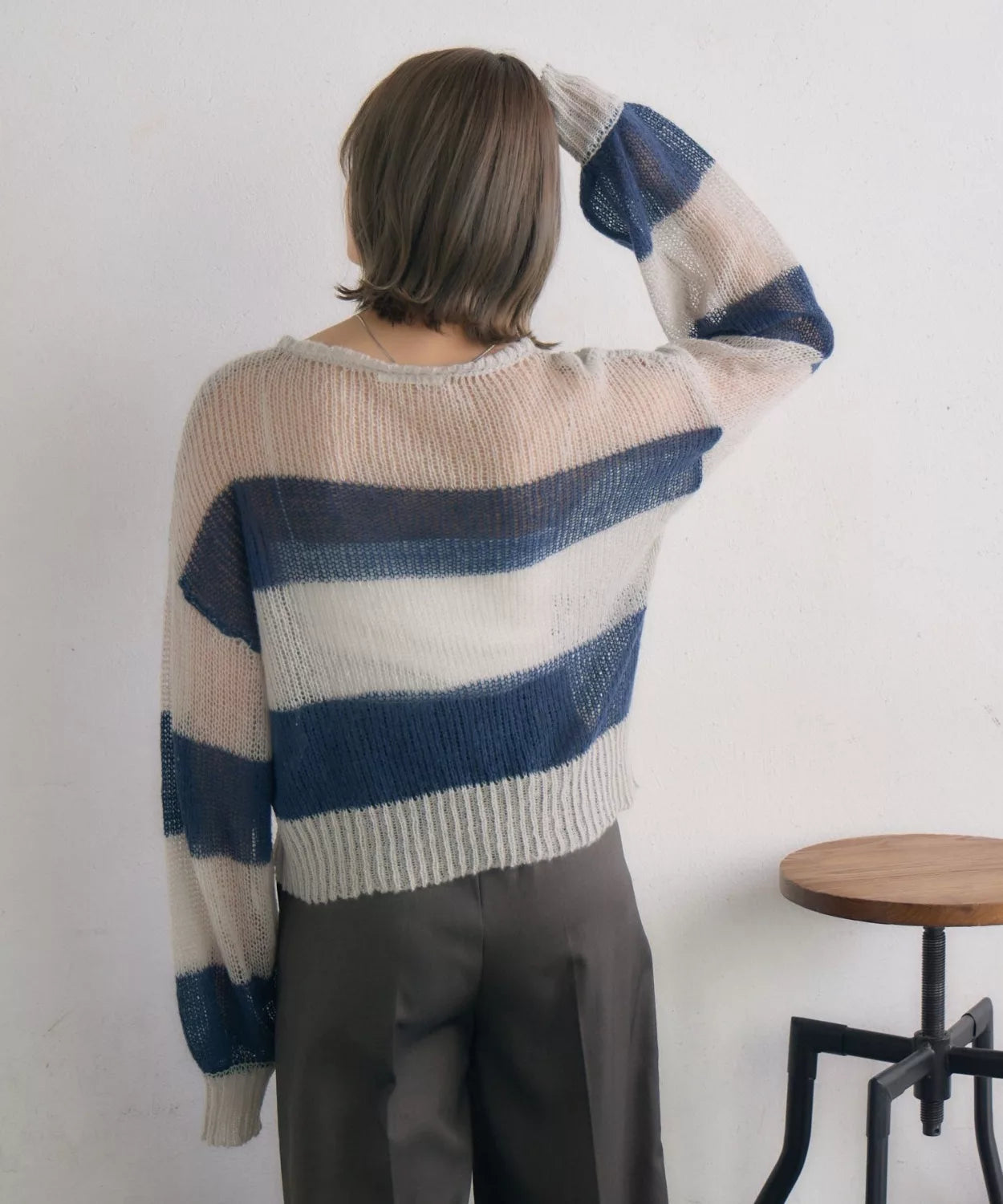 retro girl 橫間針織上衣 [TP363]