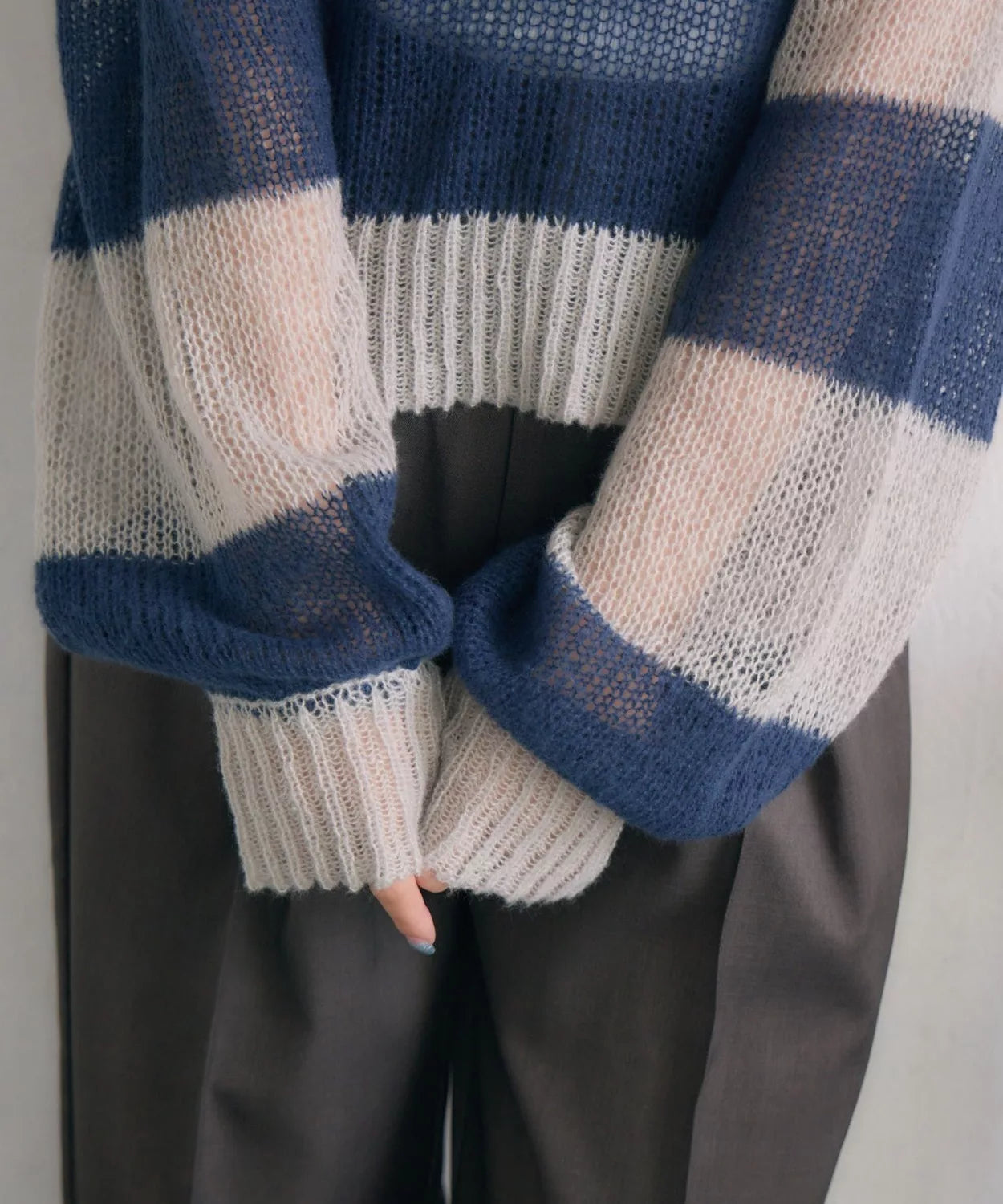 retro girl 橫間針織上衣 [TP363]