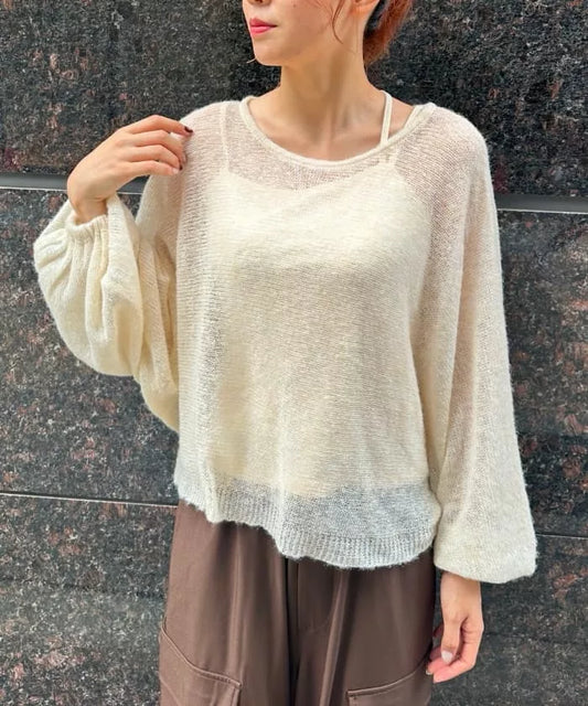 axes Femme 馬海毛後綁帶針織衫×小背心套裝 [TP364]