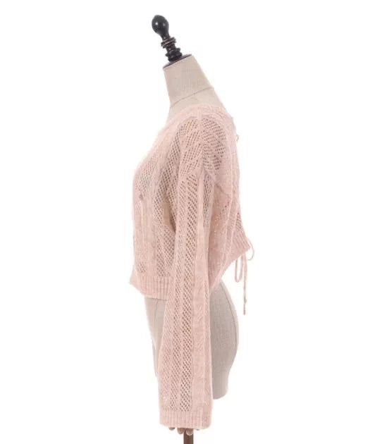 axes femme 2WAY 破損感的馬海毛針織衫 ［TP365］