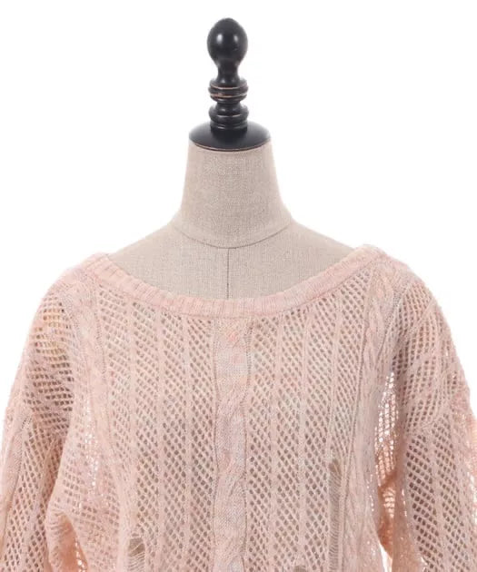 axes femme 2WAY 破損感的馬海毛針織衫 ［TP365］